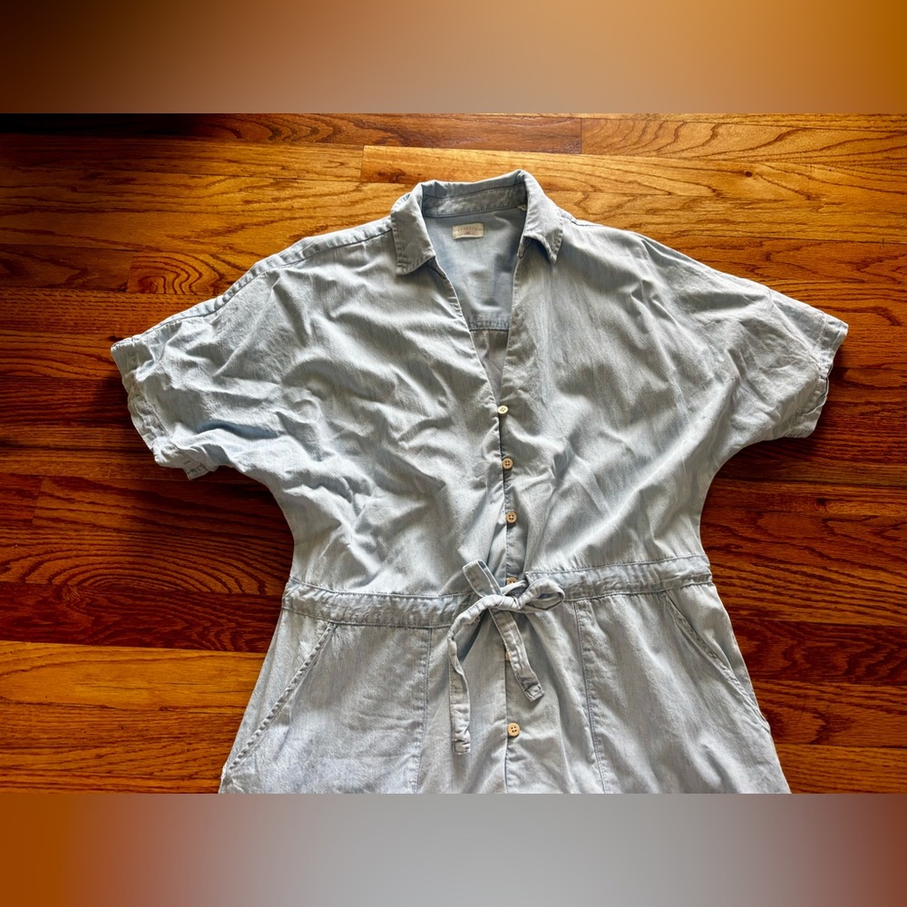 Faherty Light Blue Chambray Button-Front Shirtdre… - image 3